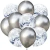 Ballonmarkt 12 inch confetti ballon 10 stuks/set metallic kleur latex decoratieve ballonnen bruiloft verjaardagsfeestje decoraties