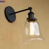 مصابيح الجدار IWHD Balck Glass Retro Loft Lighting Industrial Vintage Sconce Edison LED LED LIGHT ARANDELA DE PAREDE