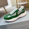 Men Americas Cup XL Leather Sneakers عالية الجودة براءة اختراع مدربين مسطحين أسود شبكي من الدانتيل غير الرسمي أحذية عادية في الهواء الطلق MKJLJ5148574