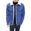 Giacche invernali inverno inverno giacche jean azzurra maschio spesso cappotti di denim calda calda rivestimento in lana di grande lena capri da jeans nero 6xl