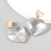 S2655 Fashion Jewelry Resin Heart Earrings Sweet Heart Dangle Stud Earrings