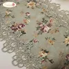 Stolt Rose Broderi Table Runner Lace Bed sjunker TV Skåp Cover Cloth Pastoral Heminredning 210708