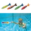 Pooltillbehör 4set Torpedo Rocket Throwing Toy Diving Game Summer Torpedoes Bandits Children Underwater Dive Sticks Simning 6431913