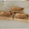 Eco-friendly Sabonete de madeira drenal drenável Solid Soldângulo Sabonetes Caixa de armazenamento portátil Bambu bandeja não deslizamento banheiro suprimentos BH5084 wly