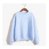 Winter Rundhals Benutzerdefinierte Langarm-Sweatshirt Einfarbig Pullover Top Warmes Sweat-Shirt Damen Lose Freizeitjacke 210422