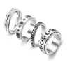 Fidget Ringen voor Angst sieraden Rvs Spinner Ring Anti-Angst Spinning Moon Star Cool Stress Verlichten man en vrouwen