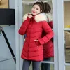 Winter feminino longo casaco casaco mulheres falsificadas colar de pele parkas mulher plus size s-3xl para baixo 211013