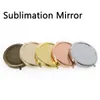 70mm Sublimation maquillage miroirs métal bricolage blanc rond cosmétique miroir avec 1:2 lentille Festival fête cadeau pour petite amie