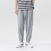 Zomer nieuwe losse harem joggers casual heren dunne ijs comfortabel cool coole casual anklellengte broek 4xl 5xl 210412