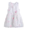 Mudkingdom sommar blomma tjejer klänning 3d organza jumper för vintage es blommiga söta kläder barn sundress 210615