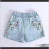 Pants Baby Clothing Baby Maternity Drop Delivery 2021 Kids Embroidered Flowers Fashion Denim Shorts Girls Clothes Wild Style Summer Promotion