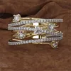 Anello in oro con diamanti 14K 3 colori per donna Topazio 1 carato Pietra preziosa Bizuteria Anelli in argento 925 Anelli di fidanzamento gioielli 211217