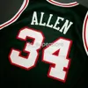 100% Cousu Ray Allen Jersey Hommes Hommes XS-5XL 6XL Chemise Basketball Maillots Rétro NCAA
