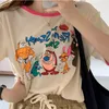 2colors summer korean chic style Cartoon print short sleeve crop top for womens t-shirts womens tee shirt femme (X1922) 210423