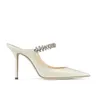 2021s エレガントな高級デザインの靴ビングバイリーのウェディングドレスハイヒールの女性クリスタルパールストラップ女性のパンプスポイントトゥセクシーな女性ウォーキングシューズ EU35-41