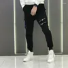 Men's Pants High-quality Fashion Big Skull Drilling Overalls Cool Running Fitness Slim Sweatpants1