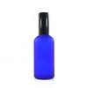 144pcs * 100ml vidro âmbar frasco de pulverizador alumínio fosco claro azul névoa fina névoa frasco frasco de óleo essencial frasco