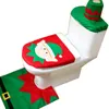 Dekoracje świąteczne Zestaw Dostawy Trzyczęściowe Kostium Flannelette Xmas Snowman Santa Claus Elf Doll Elk Dekoracja toaletowa