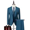 (Chaquetas + chaleco + pantalones) Blazers de negocios de alta calidad para hombres/mejor vestido de novia para novio de boda traje de tres piezas/esmoquin para hombre S-6XL X0909