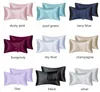 US Stock Fatapaese Silk Satin Pillow Case For Hair Hud Soft Breattable Smooth Båda sidiga silkeslen täcken med kuvertstängning King Queen Standard Storlek 2st HK0001