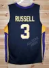 ＃3 D'Angelo Russell Retro Montverde High School Throwback Basketball Jerseyは任意の番号と名前を縫い付けました