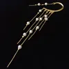 Dangle Lustre Vintage Perle Gland Oreille Wrap Crawler Boucles D'oreilles Pour Les Femmes Partie Non-Piercing Long Crochet Suspendu Bijoux De Mariage