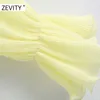 Zevity Kobiety Moda O Neck Ruffles Aplikacje Knitting Casual Slim Sweter Kobiet Butterfly Rękaw Swetry Chic Marka Topy S363 210603