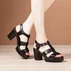 Sandals Plus Size 32-43 Block Heel Platform Women Shoes 2021 Summer High Heels Gladiator Ladies Wedding