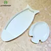 Fish Plates Restaurant Dinner Dish White Special-Shaped A5 Melamine Imitation Porcelain Dinnerware Western Tableware