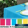 Nappe jetable chaude Couverture de table de bureau rectangulaire en plastique pour fête de banquet 54 x 72 pouces D61 Conception d'expert de prix d'usine Qualité Dernier style État d'origine