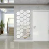 Väggklistermärken 7st hexagonal akryl speglar heminredning vardagsrum diy modern konst spegel dekoration guld234n