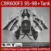 Body Kit für HONDA Karosserie CBR600F3 600CC 600FS 64No.211 CBR 600 600F3 95-98 CBR600 F3 FS CC Grau weiß 97 98 95 96 CBR600FS CBR600-F3 1997 1998 1995 1996 Verkleidung + Tank