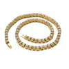 Męskie hip -hopowe losowane łańcuchy tenisowe Bling luksusowa biżuteria srebrna srebrna 1 rzęd 5 mm Diamentowy naszyjnik 81618202224308667876