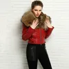 Pelliccia da donna Faux 2021 Giacca in pelle invernale color leopardo Cappotti in vera pelle di pecora con collo a procione grande Abbigliamento corto femminile