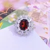 Pierścienie Półtaire925 Sterling Silver Natural Garnet Pierścień zaręczynowy Pierścienie dla kobiet Bridal Jewelry5757990