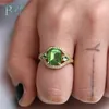 Cluster Rings Boako Big Crystal Zircon Stone Ring Green Women Wedding Party Smycken Promise Engagement för kvinnlig B40