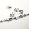 100 sztuk 6mm ze stali nierdzewnej Zapięciem EndCap Craft Dokonywanie Biżuterii Znajdowanie Silver Round End Bead Chain Connector