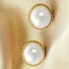 Mode haute qualité ronde Imitation perles boucles d'oreilles bohème Glamour Vintage cadeau de mariage accessoire pour les femmes en gros 2021