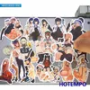 Novos 50 pcs anime sexy beldade meninas preto meias pé kawaii waifu telefone portátil adesivos para caderno skateboard bicicleta adesivo carro