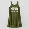 Summer Coconut Tree Print Tank Matching Dresses Romper for Mom - Girl Baby 210528