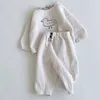 Liligirl 2021 Newborn Cute Cartoon Duckling Suit Baby Girl Boy Spring and Autumn Clothes Cotton and Linen Tops Pants 2pcs/set G1023