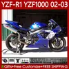 Motorfiets Lichaam voor Yamaha YZF-R1 YZF-1000 YZF R 1 1000 CC Heet Blauw 00-03 Carrosserie 90NO.34 YZF R1 1000CC YZFR1 02 03 00 01 YZF1000 2002 2003 2000 2001 OEM FACEERS KIT
