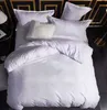 Zestawy 3 Bawełna 4 sztuk Pościel Maszyna do prania List Drukowane Bedclothes Poszewka na Poszewka na Płaska Arkusz Tkana Dorosły Queen Rozmiar Solid Color Duvet