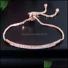 Link Bracelets JewelryLink Chain Valentines Day Presenteer Instelbare Bracelet Bangle For Women Captivate Bar Slider Brilliant Rose Gold Colo