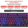 Подсветка клавиатуры и мыши для мыши USB Wired Backlit Gaming Keyboards для настольного ноутбука RGB Оптическая металлическая панель Геймеры с запястием