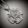 Spinner Cross Pendant Necklace 2 Colors New Arrival AAA Zircon Mens Necklace Fashion Rap Hip Hop Jewelry X0707