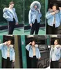 2022 Winter Loose Denim Jacket Women Oversized Fur Collar Plus Velvet Padded Jacket Vintage Cotton Thick Warm Jean Coat