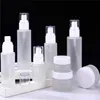 Frosted Glass Bottle Refillable Face Cream Jar Lotion Spray Cosmetics Storage Containers 20ml 30ml 40ml 60ml 80ml 100ml