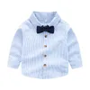 新しい幼児の子供の赤ちゃん男の子Bowtie Gentleman Tシャツトップスサスペンダーパンツ2個セット赤ちゃん女の子服セット子供服202 G1023