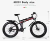 Folding Electric Bike Fat Däck 26 tum Elektrisk Cykel Shimano Ebike 1000W Mountainbike 48V Lithium-Batteri E-Bike Snow / Beach Cruiser